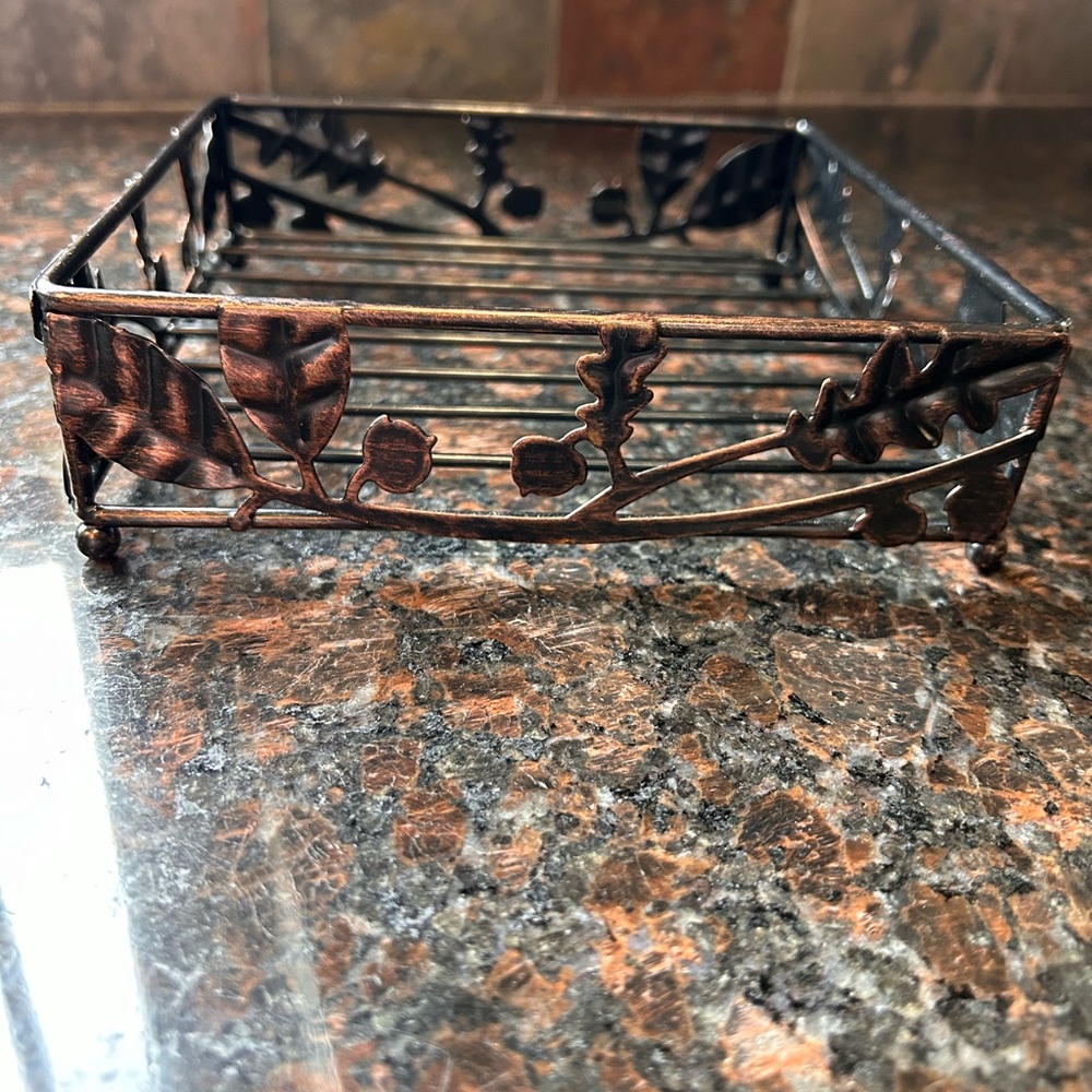 Bronze metal napkin holder - Picture 2 of 4